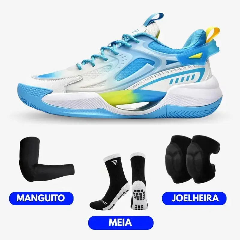 KIT Tênis de Vôlei PowerGrip  + Joelheira + Meia + Manguito