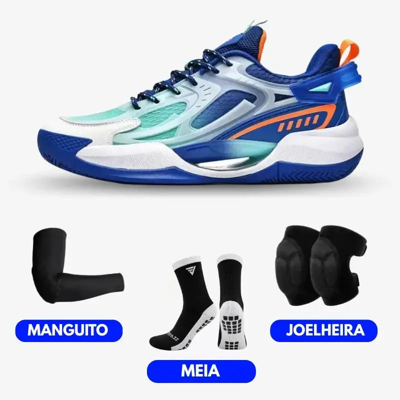 KIT Tênis de Vôlei PowerGrip  + Joelheira + Meia + Manguito