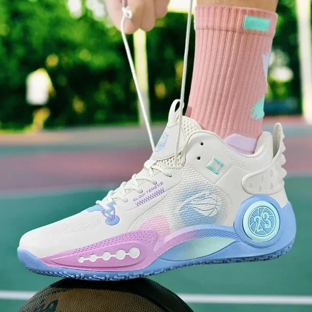 BF - Tênis De Vôlei e Basquete SprintFlow  + Meias de Brinde-Branco/Azul