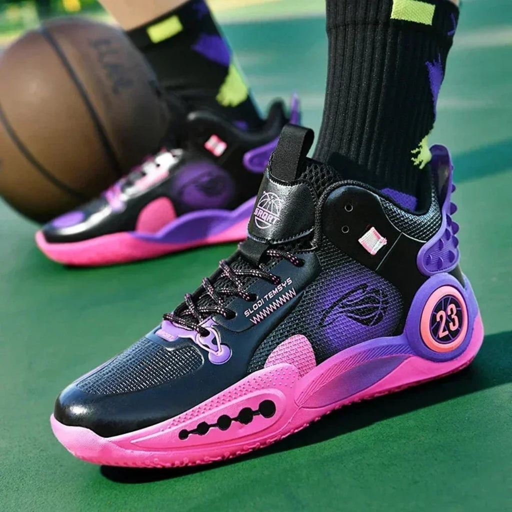 BF - Tênis De Vôlei e Basquete SprintFlow  + Meias de Brinde-Preto/Rosa