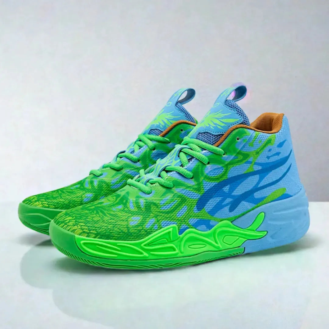 KIT Tênis de Vôlei Impact Blaze + Meias Grátis-Azul/Verde