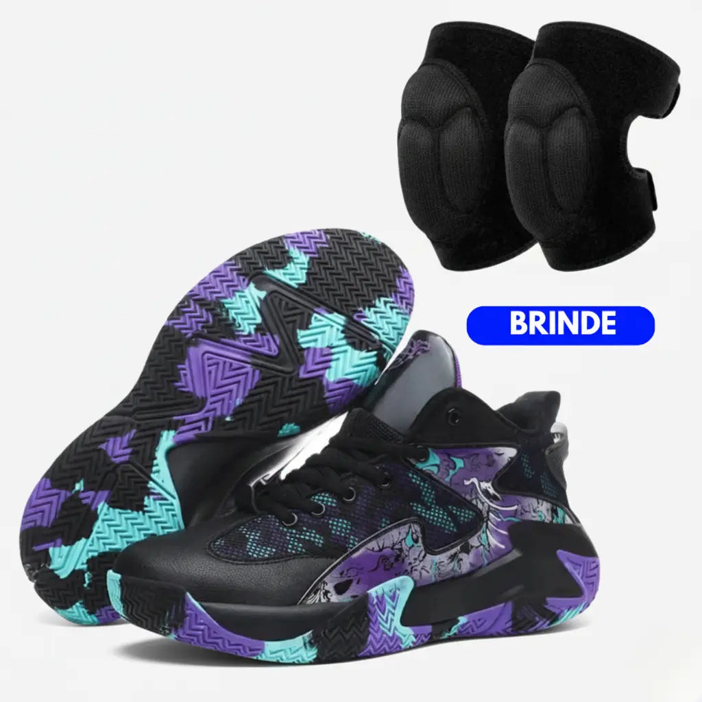 Kit Foam: Tênis de Basquete Grafite 1.0 + Joelheira com Espuma