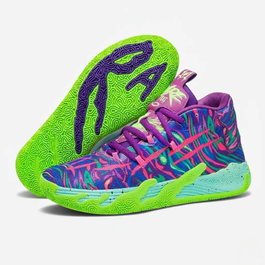 KIT Tênis de Vôlei AeroDunk + Joelheira de Brinde-Verde/Roxo