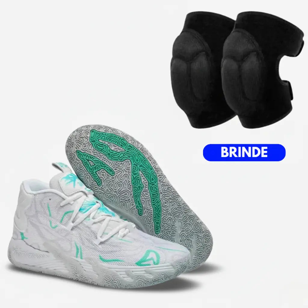 KIT Tênis de Vôlei AeroDunk + Joelheira de Brinde-Branco