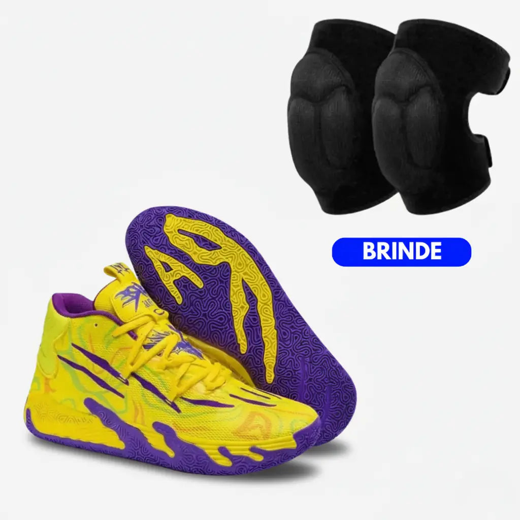 KIT Tênis de Vôlei AeroDunk + Joelheira de Brinde-Amarelo