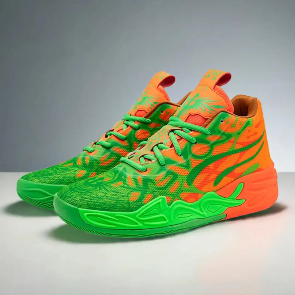 KIT Tênis de Vôlei Impact Blaze + Meias Grátis-Laranja/Verde