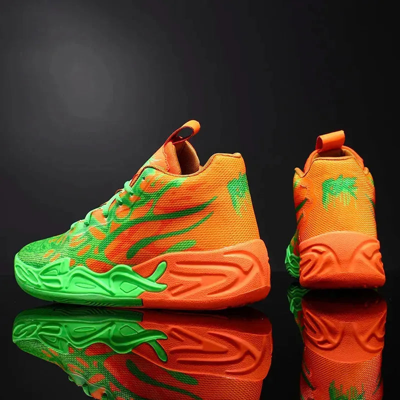 KIT Tênis de Vôlei Impact Blaze + Meias Grátis-Laranja/Verde