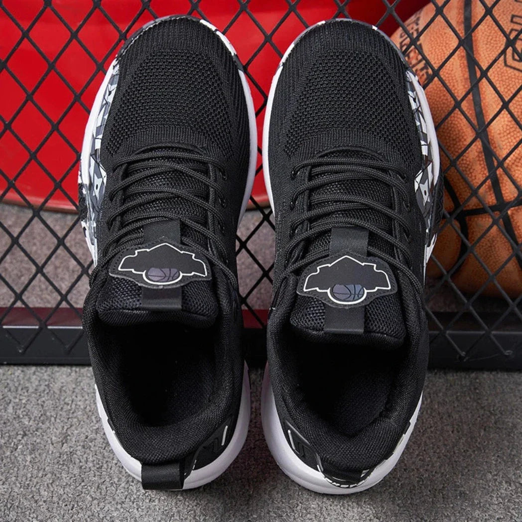 BF - Tênis De Vôlei e Basquete DynaDunk + Meias de Brinde-Preto/Branco